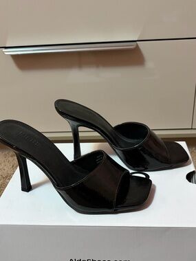 Forever 21 Black Patent Slide Heels